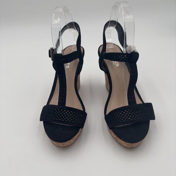 Brand New Charles by Charles David Black Cork Wedge with Buckle Strap. Size 8.5M - Picture 3 of 9